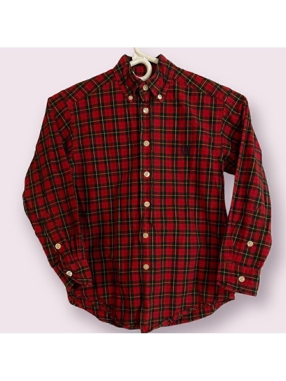 Chaps Boys Button Up Collared Long Sleeve Shirt Size S 8